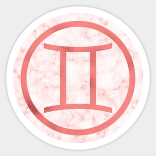 Living Coral Marble Zodiac - Gemini Sticker